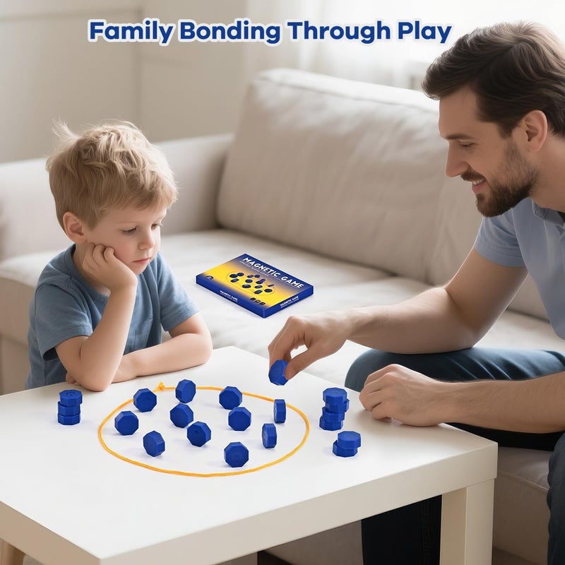 Bameca Store Magnetic Chess Game with Full-Size Stones, Magnet Game with String, for Family & Party & Travel & Camping, Puzzle Strategy Games, 2 Player Games for Kids & Adults - Image 3